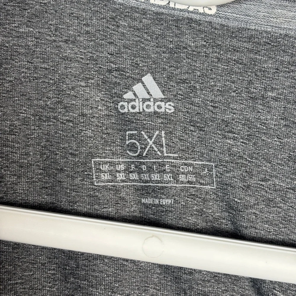 Adidas Polo Shirt Men 5XL Grey Performance Golf Short Sleeve Stretch Heathered